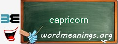 WordMeaning blackboard for capricorn